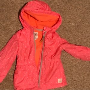 Carters pink polka dot light weight jacket.